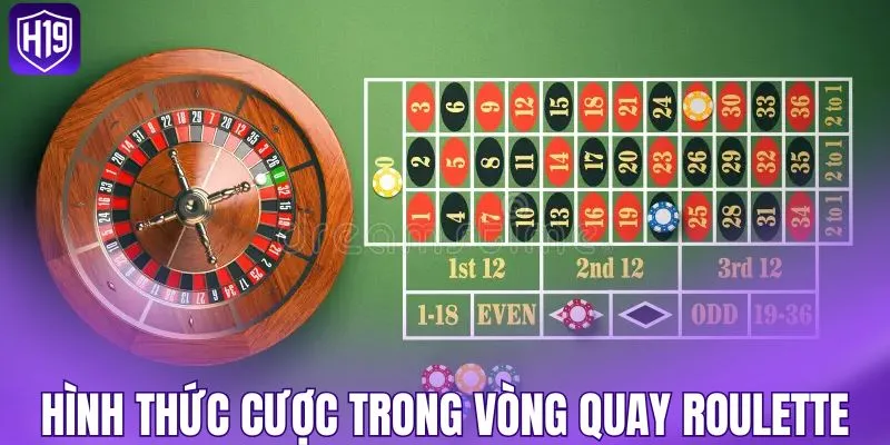 Các hình thức cược phổ biến trong vòng quay roulette
