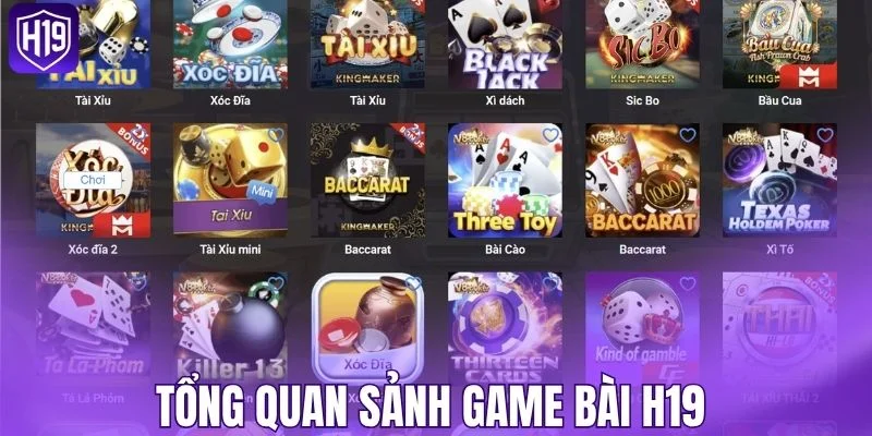 Tổng quan sảnh game bài H19